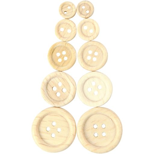 Set Nasturi din Lemn Creativ, Dimensiuni Mixte 8-23mm, 440 bucăți