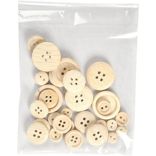 Set Nasturi din Lemn Creativ, Dimensiuni Mixte 8-23mm, 440 bucăți