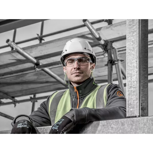 Uvex i-works Védőszemüveg Kék Kerettel Átlátszó Lencsével - Páramentes Karc és Vegyszerálló Munkavédelmi Szemüveg