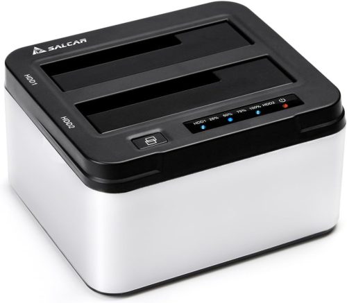 Stație de andocare Salcar USB 3.0 pentru HDD/SSD, cu 2 locuri, funcție de clonare, 2x8TB
