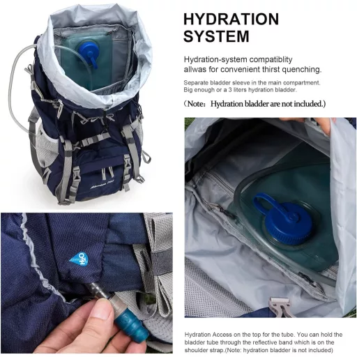 Rucsac de trekking MOUNTAINTOP 70L cu husă de ploaie, pentru bărbați și femei, ideal pentru drumeții și camping