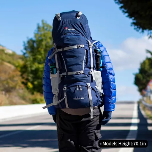 MOUNTAINTOP 70L Trekking Hátizsák Esővédővel Férfi Női Túrázáshoz Kempingezéshez