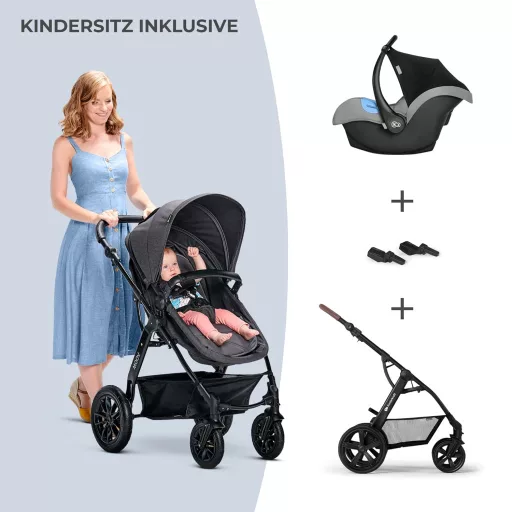 Kinderkraft Moov Multi 3u1 Kombinirana Dječja Kolica Siva