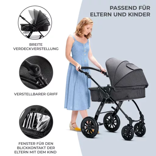 Kinderkraft Moov Multi 3u1 Kombinirana Dječja Kolica Siva