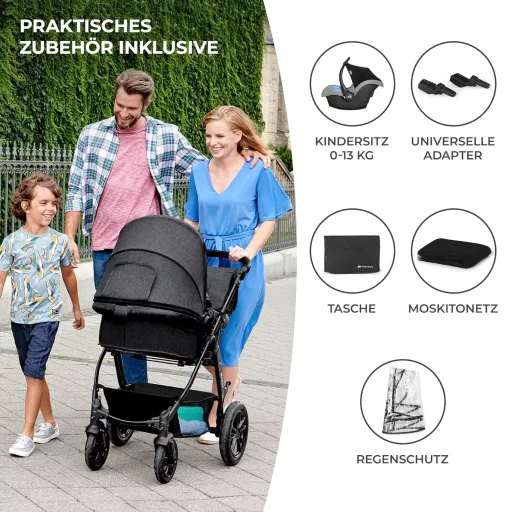 Kinderkraft Moov Multi 3u1 Kombinirana Dječja Kolica Siva