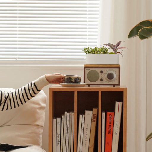 Keramický kvetináč na kaktusy T4U s bambusovým podstavcom, obdĺžnikový kvetináč na sukulenty