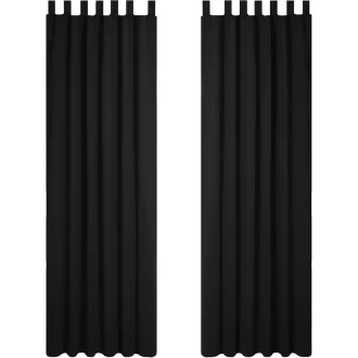   Deconovo Sötétítő Függöny Fülös 245x140cm Fekete 2db Hőszigeteléses