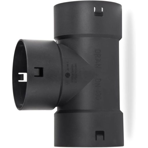 Stabilo-Sanitaer DN 80 mm T-idom fekete PP műanyag lefolyócsőhöz - Földalatti vízelvezetéshez és tetőfelületekhez