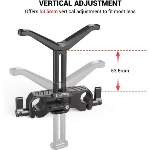 SmallRig 15mm duga podrška za objektiv 53,5mm podesiva po visini za DSLR sustav naramenica kamere