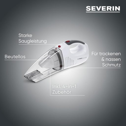 SEVERIN 3in1 akkumulátoros kézi porszívó autóhoz és otthonhoz 7.4V Li-ion