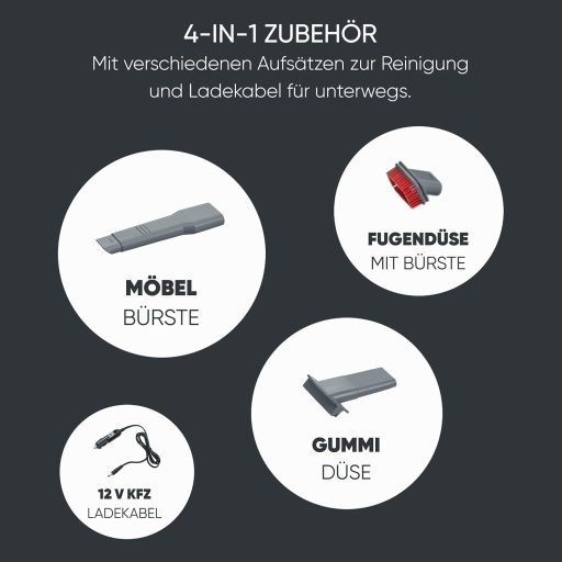 SEVERIN 3in1 akkumulátoros kézi porszívó autóhoz és otthonhoz 7.4V Li-ion