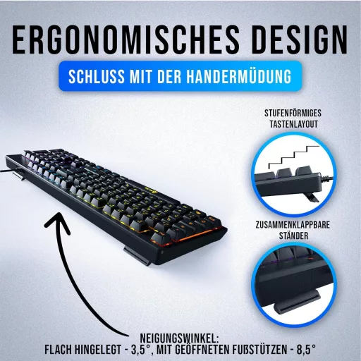 KLIM Chroma RGB Gamer Billentyűzet USB - Színes LED Világítás PC Mac PS4