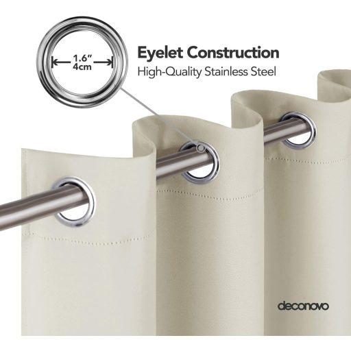 Deconovo Sötétítő Függöny Fényáteresztés Gátlásával 240x140cm Világos Bézs