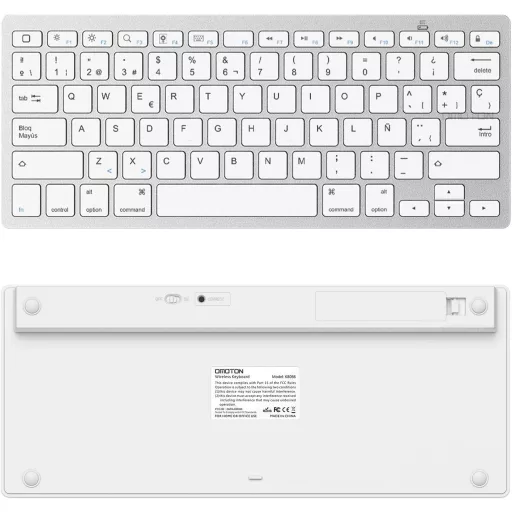 OMOTON Bluetooth Spanyol Billentyűzet iPad iPhone iOS Fehér
