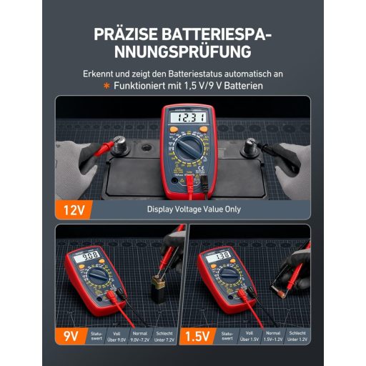 AstroAI Digitális Multiméter AC/DC Feszültség Árammérő Ellenállás Teszter Háttérvilágítással