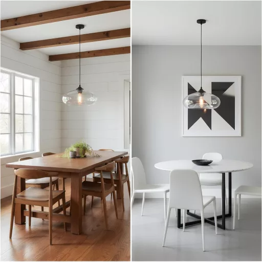 Lustră vintage HJXDtech cu abajur din sticlă colorată, E27, pentru bucătărie, living, sufragerie.