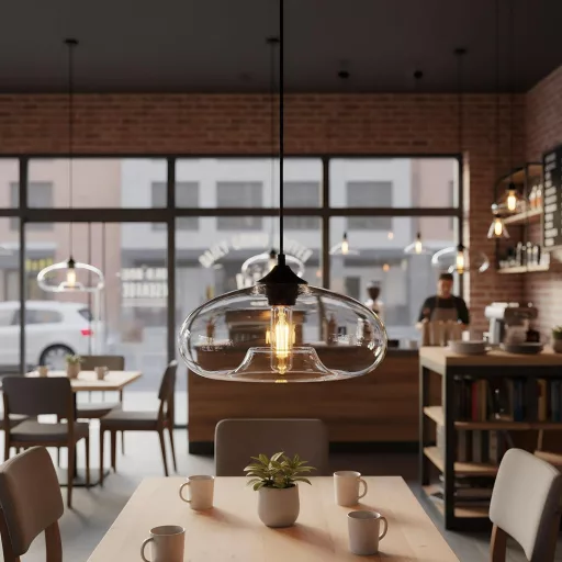 Lustră vintage HJXDtech cu abajur din sticlă colorată, E27, pentru bucătărie, living, sufragerie.