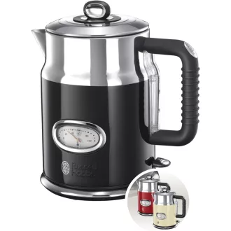   Russell Hobbs Retro Vízforraló 1.7L 2400W Fekete Rozsdamentes Acél Gyors Felmelegítés