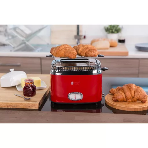 Russell Hobbs Vintage 21680-56 Retro Kenyérpirító 2 Szeletes Rozsdamentes Acél Piros
