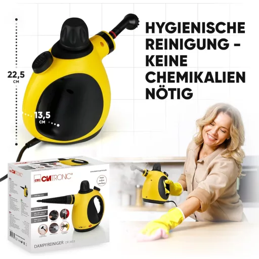 Clatronic gőztisztító kézi készülék 5m kábellel és 360° fúvókával