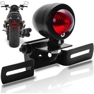   Červené zadné svetlo na motocykel KATUR 12V s držiakom na evidenčné číslo pre Harley