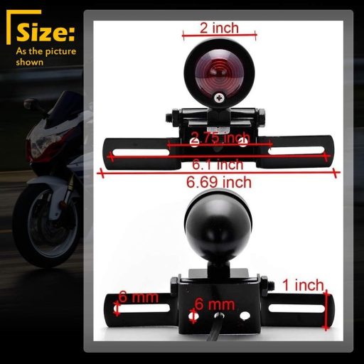 Červené zadné svetlo na motocykel KATUR 12V s držiakom na evidenčné číslo pre Harley