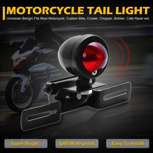 Stop spate roșu motocicletă KATUR 12V frână cu suport plăcuță de înmatriculare Harley