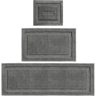   mDesign csúszásmentes fürdőszobai szőnyeg szett 3 db sötétszürke mikroszálas