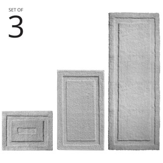   mDesign 3-dielna súprava kúpeľňových predložiek z mikrovlákna, sivá