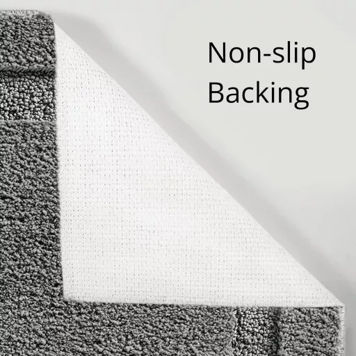 mDesign 3-dielna súprava kúpeľňových predložiek z mikrovlákna, sivá