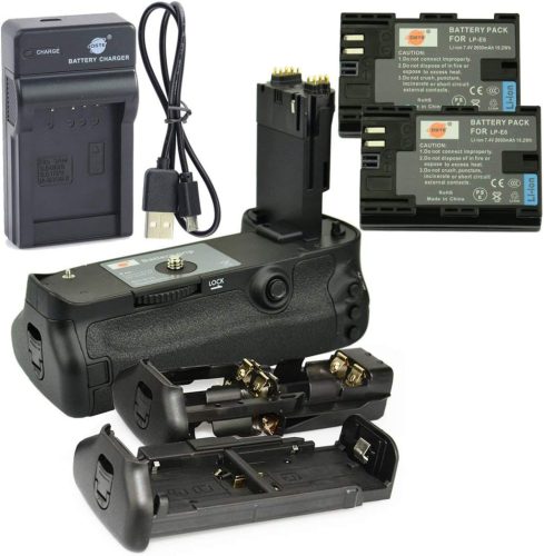 DSTE BG-E11 Akkumulátor Markolat + 2db LP-E6 Akkumulátor + USB Töltő Canon EOS 5D Mark III 5D3 Fényképezőgéphez - 7.4V/2600mAh

AI: I've cre