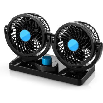   SUPAREE Autós Ventilátor 12V Dupla Ventilátoros Állítható Hűtés 8W/15W