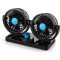 SUPAREE Autós Ventilátor 12V Dupla Ventilátoros Állítható Hűtés 8W/15W