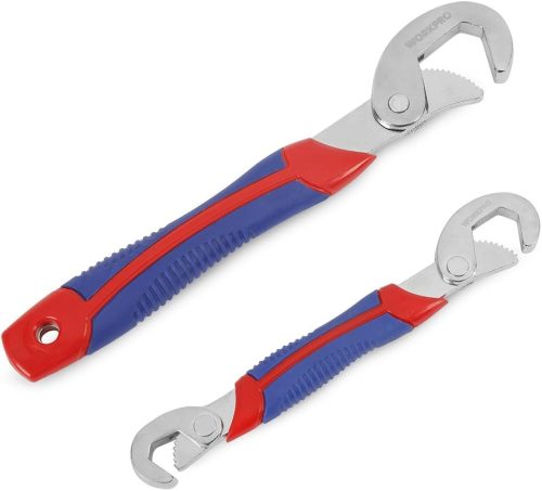WORKPRO 2 részes gyorsállítású univerzális villáskulcs készlet, 9-32 mm, króm-vanádium acél, ergonomikus gumírozott markolattal