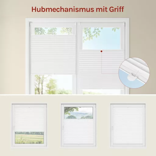 WOLTU Plisovaná roleta s upevnením Klemmfix bez vŕtania na okná a dvere