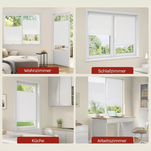 WOLTU Plisovaná roleta s upevnením Klemmfix bez vŕtania na okná a dvere