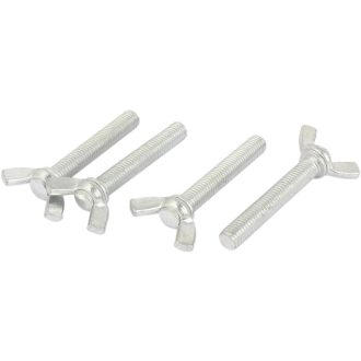 Ezüst M10x60mm szárnyas csavar, 4 db - Sourcing Map