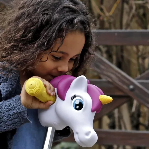 Accesoriu Ghidon Trotinetă Scootaheadz Cap Unicorn pentru Copii - Decoratiune din Plastic Alb pentru Trotinetă