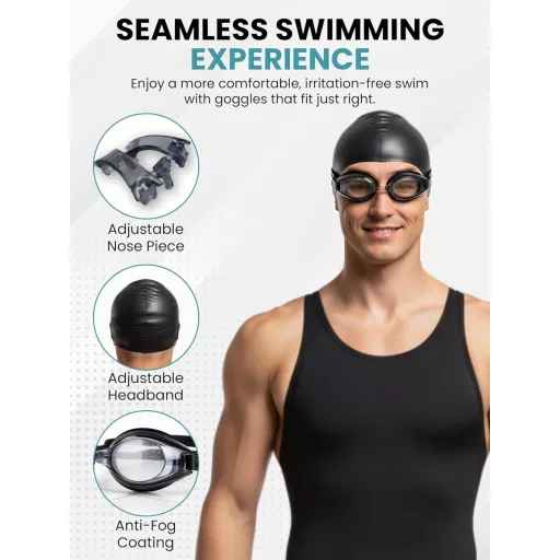 Ochelari de înot cu dioptrii SPORTS WORLD VISION, impermeabili, pentru adulți, cu protecție UV