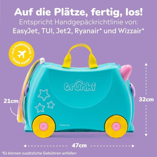 Detský cestovný kufor na sedenie Trunki, 18l príručná batožina na kolieskach