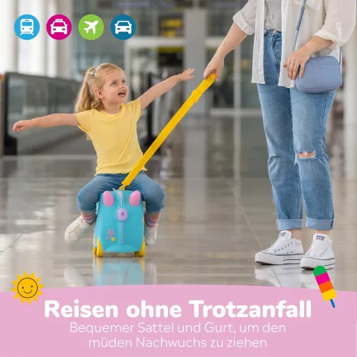 Trunki Valiză de călătorie pentru copii cu suprafață de șezut, 18L bagaj de mână cu roți