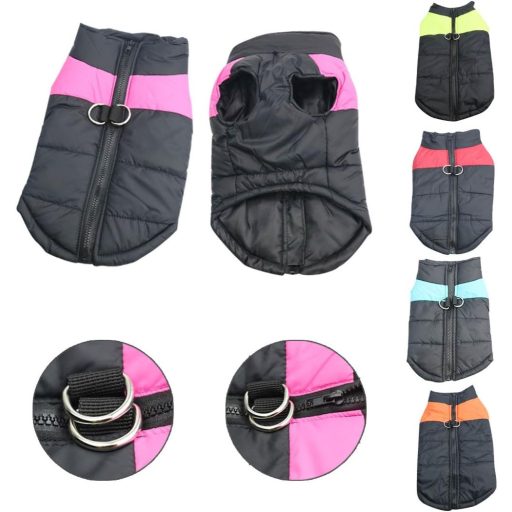 Idepet Vízálló Kutyakabát Cicakabát Tavaszi Őszi Téli Ruha 4XL Rózsaszín