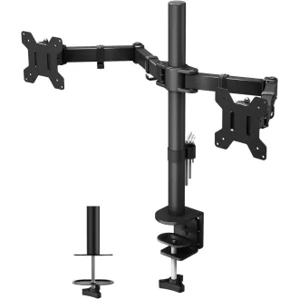   BONTEC Dupla Monitorkar 13-27" Képernyőkhöz - Állítható, VESA, 2x10kg, Fekete