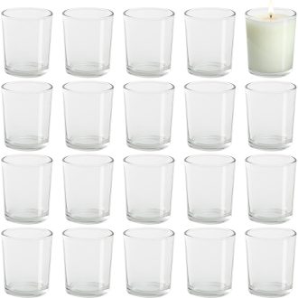   Belle Vous Üveg Mécsestartó Szett 72 db - 5x6,5 cm Átlátszó Kristályüveg Gyertyatartó Esküvőre, Asztaldekorációhoz, Otthoni Kiegészítőnek, A