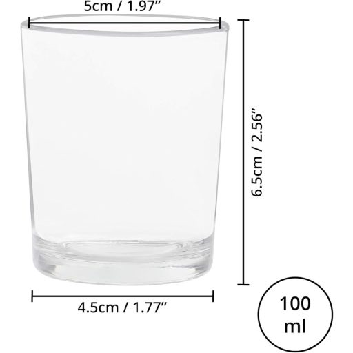 Belle Vous Üveg Mécsestartó Szett 72 db - 5x6,5 cm Átlátszó Kristályüveg Gyertyatartó Esküvőre, Asztaldekorációhoz, Otthoni Kiegészítőnek, A