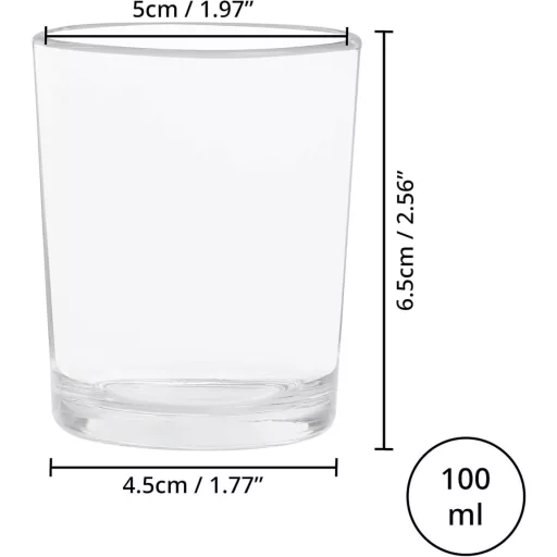 Belle Vous Set 72 Suporturi Lumânări din Sticlă - 5x6,5 cm Suporturi Transparente din Sticlă Cristal pentru Nuntă, Decorațiuni de Masă, Accesoriu pentru Casă, A