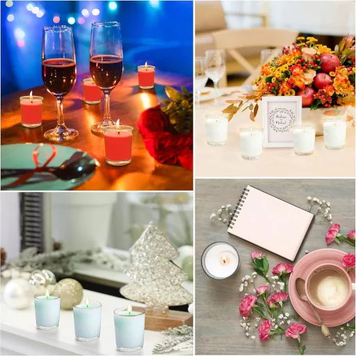 Belle Vous Set 72 Suporturi Lumânări din Sticlă - 5x6,5 cm Suporturi Transparente din Sticlă Cristal pentru Nuntă, Decorațiuni de Masă, Accesoriu pentru Casă, A