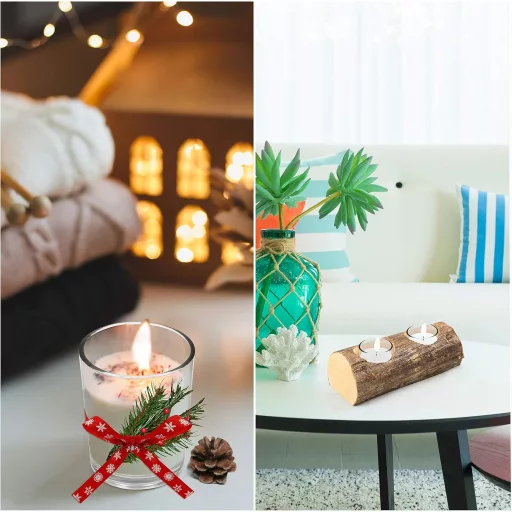 Belle Vous Set 72 Suporturi Lumânări din Sticlă - 5x6,5 cm Suporturi Transparente din Sticlă Cristal pentru Nuntă, Decorațiuni de Masă, Accesoriu pentru Casă, A