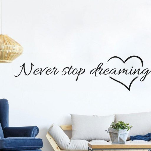 "Never stop dreaming" fali dekoráció 57 x 16,5 centiméter