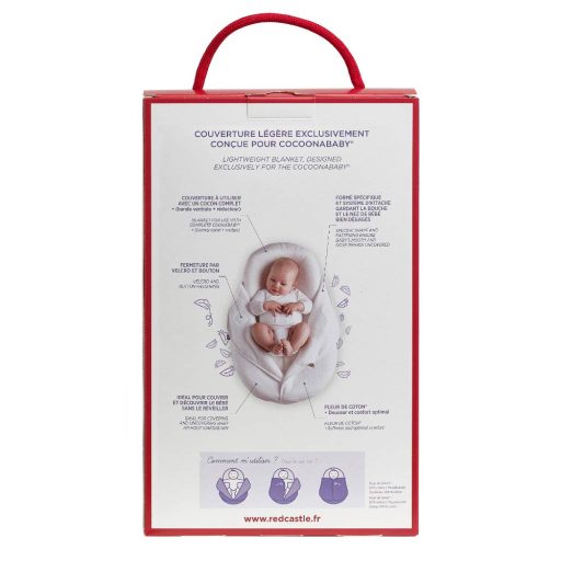 Red Castle Cocoonacover Fleur de Coton Könnyű Babapaplan - 1.0 Tog Hőtartás, Fehér Levél Minta, Pamut Anyag, Géppel Mosható